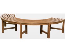 CLP Boombank Male - Halfronde 180° Boomzitbank van Massief Teakhout - Weerbestendige Tuinbank Ø 203 cm - Duurzaam & Comfortabel - teak