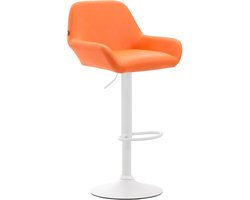 CLP Braga Barkruk - Kunstleer wit/oranje