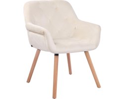 CLP Cassidy Eetkamerstoel - Fluweel creme natura