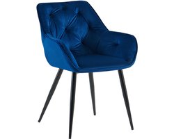 CLP Cassis Eetkamerstoel Fluweel blauw Fluweel