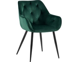 CLP Cassis Eetkamerstoel Fluweel groen Fluweel