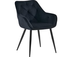CLP Cassis Eetkamerstoel Fluweel zwart Fluweel