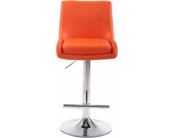 CLP Club Set van 2 barkrukken - Met rugleuning - Verstelbaar - Kunstleer - creme chroom