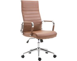 CLP Columbus Bureaustoel - Ergonomisch - Voor volwassenen - Kunstleer - licht bruin