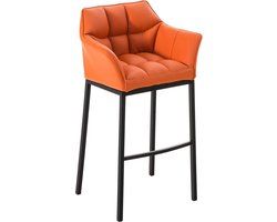 CLP Damaso Barkruk - Vast frame - Kunstleer oranje zwart
