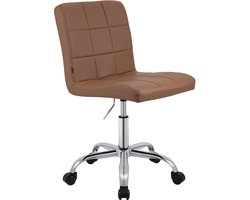 CLP Darfield Werkkruk - op wielen - met rugleuning - ergonomisch - verrijdbaar - in hoogte verstelbaar - kruk - kunstleer - licht bruin
