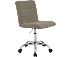 CLP Darfield Werkkruk - op wielen - met rugleuning - ergonomisch - verrijdbaar - in hoogte verstelbaar - kruk - taupe
