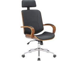 CLP Dayton Bureaustoel - Ergonomisch - Voor volwassenen - Kunstleer - walnoot/zwart