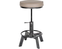 CLP Destin Hocker - Krukje - Poef - Rond - antiek zilver