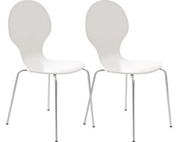 CLP Diego Set van 2 stapelstoelen wit