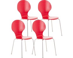 CLP Diego Set van 4 stapelstoelen rood