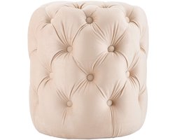 CLP Drancy Poef - rond - zitzak - hocker - velvet - creme
