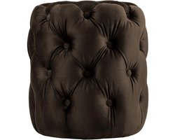 CLP Drancy Poef - rond - zitzak - hocker - velvet - donkerbruin