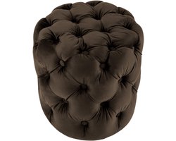 CLP Drancy Poef - rond - zitzak - hocker - velvet - Fluweel - bruin M
