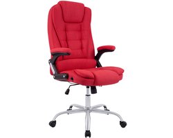 CLP Ergonomische Bureaustoel Thor - Draaibaar & Kantelbaar - Tot 150 kg - Chroom Onderstel - rood