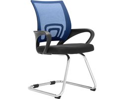 CLP Eureka Bezoekersstoel - Eetkamerstoel - Met Armleuning - Stof - blauw