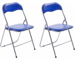 CLP Felix Set van 2 klapstoelen blauw/zilver