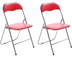 CLP Felix Set van 2 klapstoelen rood/zilver