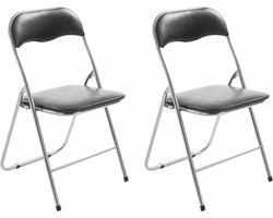 CLP Felix Set van 2 klapstoelen zwart/zilver