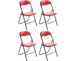 CLP Felix Set van 4 klapstoelen rood/zwart