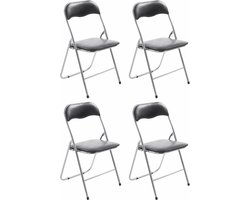 CLP Felix Set van 4 klapstoelen zwart/zilver