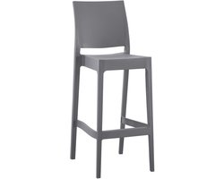 CLP Flamur Barkruk - Stapelbaar - Outdoor - Weer & UV bestendig - Lichtgewicht - 150 kg draagkracht - Kunststof - donkergrijs