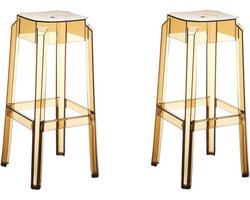 CLP Fox Set van 2 barkrukken - Kunststof barnsteen