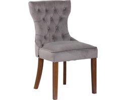 CLP Franca Eetkamerstoel - Fluweel grijs antiek licht