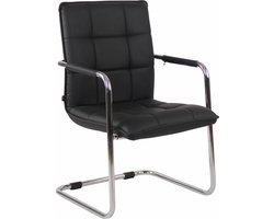 CLP Gandia Eetkamerstoel - Kunstleer zwart chroom