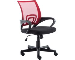 CLP Genius Bureaustoel - Ergonomisch - Voor volwassenen - Met armleuningen - Netbekleding - rood