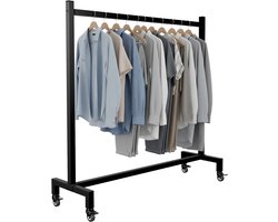 CLP Gisborne Kledingrek - Dressboy - Kledingstang - op wielen - metaal - 120x38x120/zwart