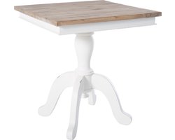 CLP Goa Bijzettafel - Side table - Salontafel - Massief hout - natura/wit 50 cm