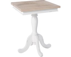 CLP Goa Bijzettafel - Side table - Salontafel - Massief hout - natura/wit 70 cm