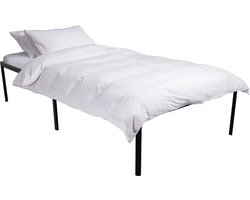 CLP Hamlin Bed - met opbergruimte - met lattenbodem - Robuust bedframe - Bedombouw - Ledikant - Met stoer zwart frame - zwart 200x100x41 cm