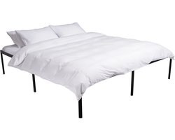 CLP Hamlin Bed - met opbergruimte - met lattenbodem - Robuust bedframe - Bedombouw - Ledikant - Met stoer zwart frame - zwart 200x180x41 cm