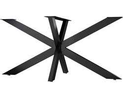 CLP Hardwick Tafelpoten - metaal - doe-het-zelf - hoogte van 71 cm - Stervormig tafelframe - 150x78cm - industrieel zwart