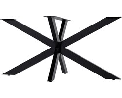CLP Hardwick Tafelpoten - metaal - doe-het-zelf - hoogte van 71 cm - Stervormig tafelframe - 150x78cm - zwart
