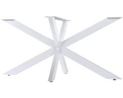 CLP Hardwick Tafelpoten - metaal - doe-het-zelf - hoogte van 71 cm - Stervormig tafelframe - gepoedercoat - wit