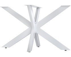 CLP Hardwick Tafelpoten - metaal - doe-het-zelf - hoogte van 71 cm - Stervormig tafelframe - gepoedercoat - wit