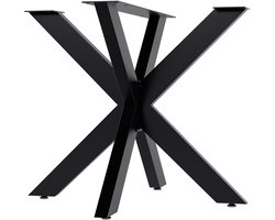 CLP Hardwick Tafelpoten - metaal - doe-het-zelf - hoogte van 71 cm - Stervormig tafelframe - gepoedercoat - zwart