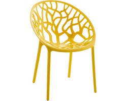 CLP Hope stapelbare Tuinstoel - Weerbestendig & UV-bestendig - Kunststof Stoelen met Armleuningen - Modern Design - geel