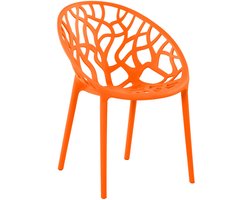 CLP Hope stapelbare Tuinstoel - Weerbestendig & UV-bestendig - Kunststof Stoelen met Armleuningen - Modern Design - oranje