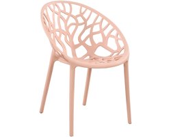 CLP Hope stapelbare Tuinstoel - Weerbestendig & UV-bestendig - Kunststof Stoelen met Armleuningen - Modern Design - roze