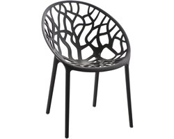 CLP Hope stapelbare Tuinstoel - Weerbestendig & UV-bestendig - Kunststof Stoelen met Armleuningen - Modern Design - zwart