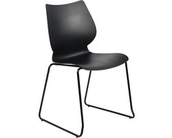 CLP Houma Eetkamerstoel - vergaderstoel - met rugleuning - stapelbaar - kunststof - Kunststof/zwart