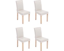 CLP Ina Set van 4 Eetkamerstoelen - Kunstleer creme natura
