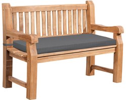 CLP Jackson Schommelbank - buiten - tuin - tuinmeubelen - teakhout - kussen - met armleuning - tuinbank voor terras en balkon - 120 cm donkergrijs