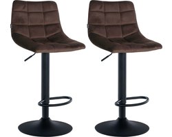 CLP Jerry Barkruk - Zonder armleuning - Met rugleuning - Verstelbaar - Velvet - Fluweel - bruin zwart