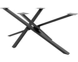 CLP Jimmy Tafelpoten - Onderstel - Frame - Metaal - Vierkant - zwart 180x80x72 cm