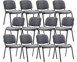 CLP Ken 12x Stapelbare Eetkamerstoel - Stof rood